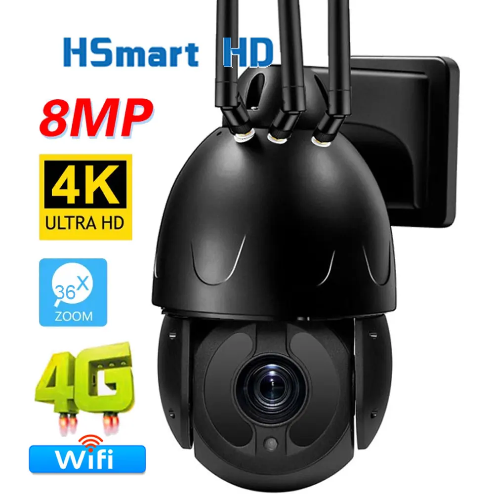 

Скоростная купольная IP-камера видеонаблюдения H.265 + 8MP 4K IMX415 36X Zoom Wi-Fi 4G PTZ
