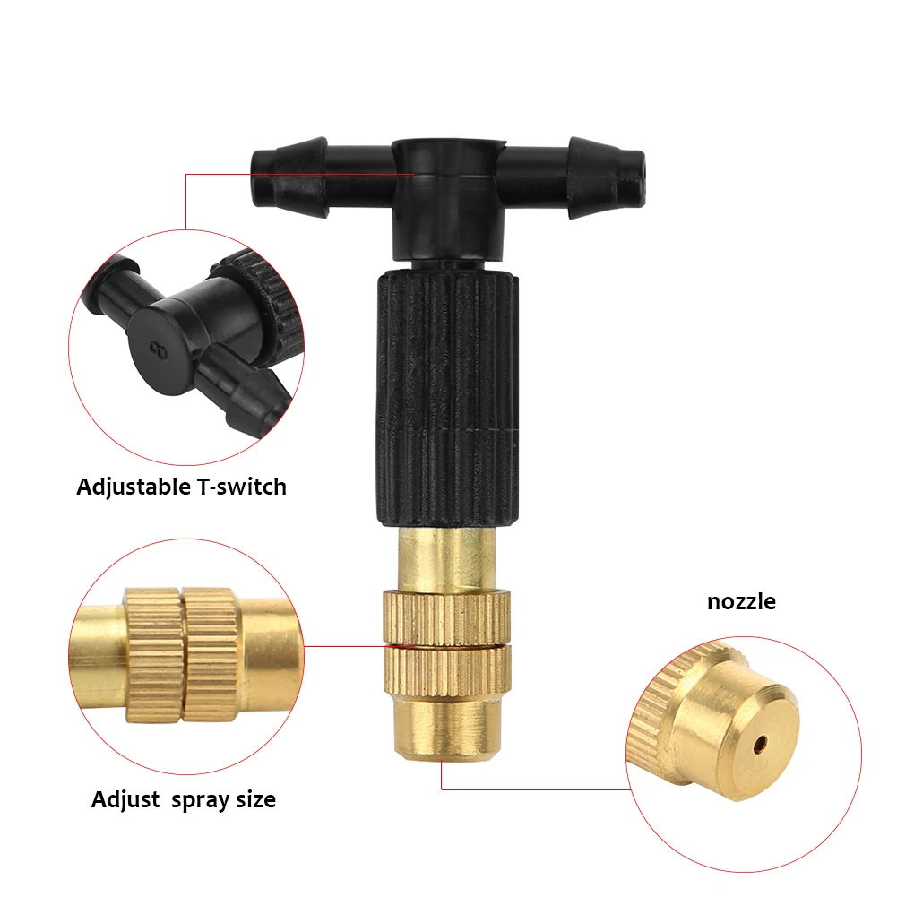 5-50Pcs Outdoor Misting Cooling System Garden Irrigation Watering 4/7 Pipe Spray Misting Tip Nozzles Adjustable Sprinklers Head