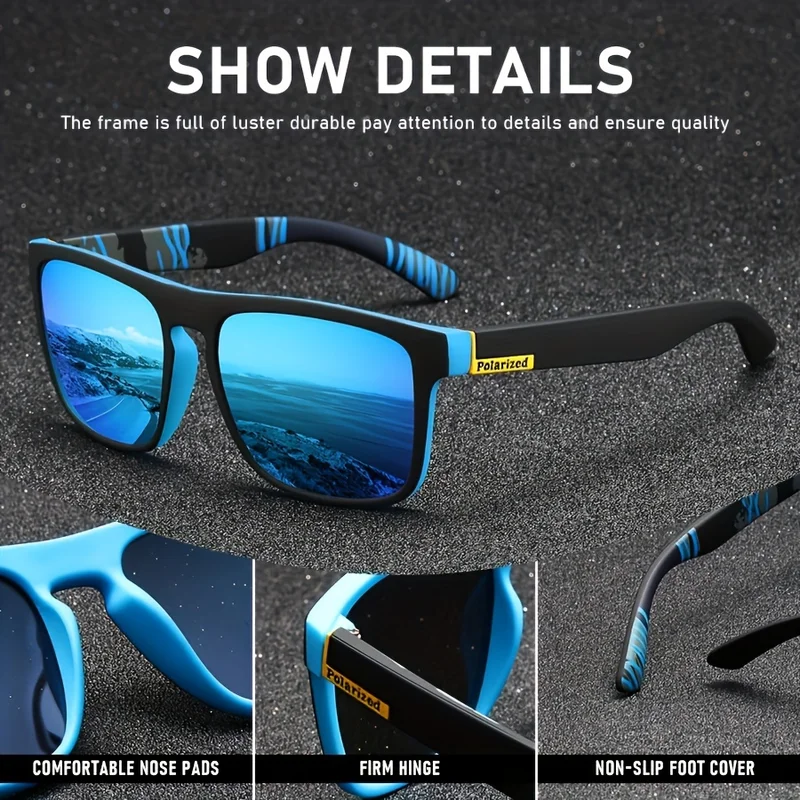 Vintage Square Polarized Sunglasses Men Women Driving Fishing Brand Designer...