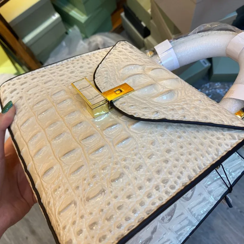 Borsa a mano da donna vintage con patta e risvolto, in pelle crosta, nuova borsa a tracolla di design da donna, a tracolla singola_voghion.com
