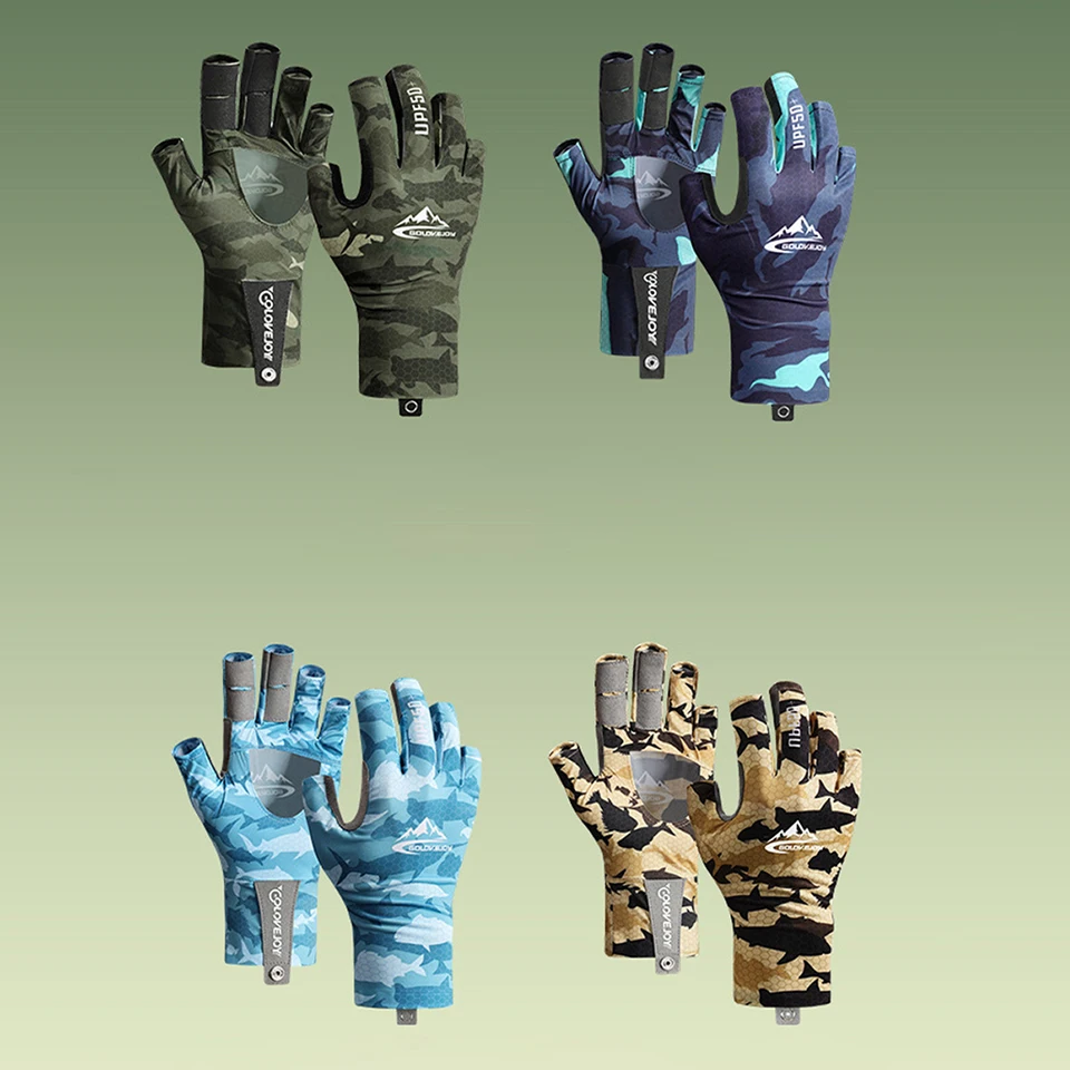 1Pair Summer Shade Fishing Gloves Ice Silk Breathable Anti-slip Wear-resistant Half-finger Gloves Outdoor Unisex fingerless gloves fishing gloves
