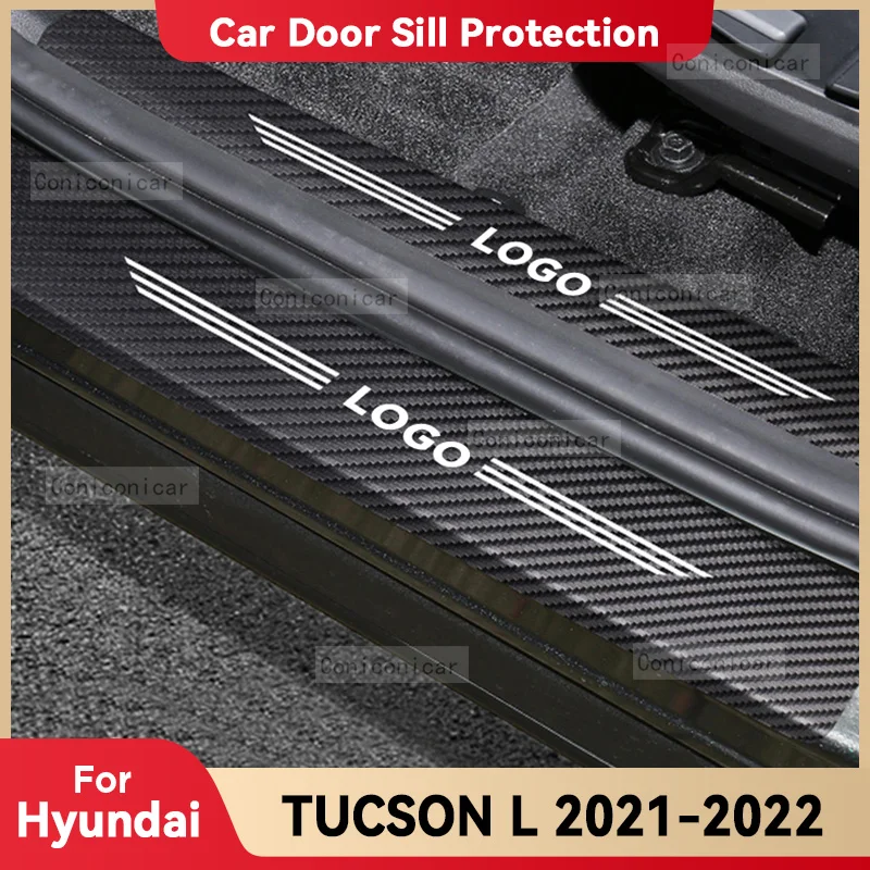 

Автомобильная задняя панель из углеродного волокна для HYUNDAI TUCSON L 2021 2022 пороговое педаль против царапин аксессуары для украшения интерьера