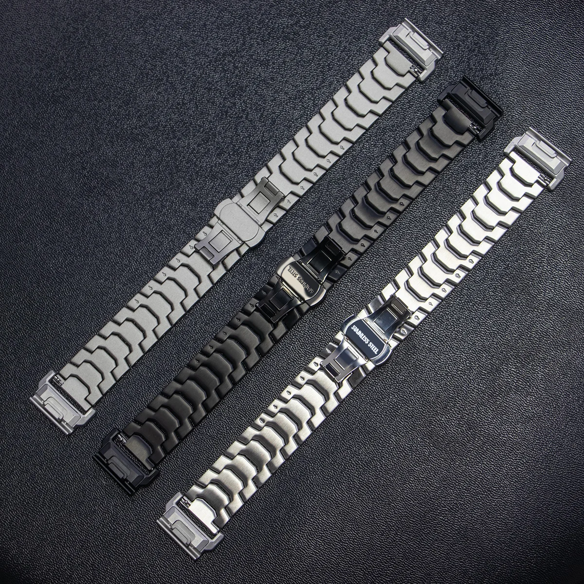 26 22mm QuickFit Metal Strap For Garmin watch Fenix 5/5X/5XPlus/6/6X/6XPro/7x Titanium Color Stainless Steel Band Forerunner 945
