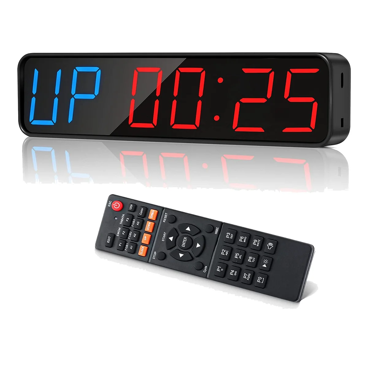 

Gym Timer, Portable Interval Timer LED Digital Anti Vertigo Display, Workout Clock Gym Garage Fitness
