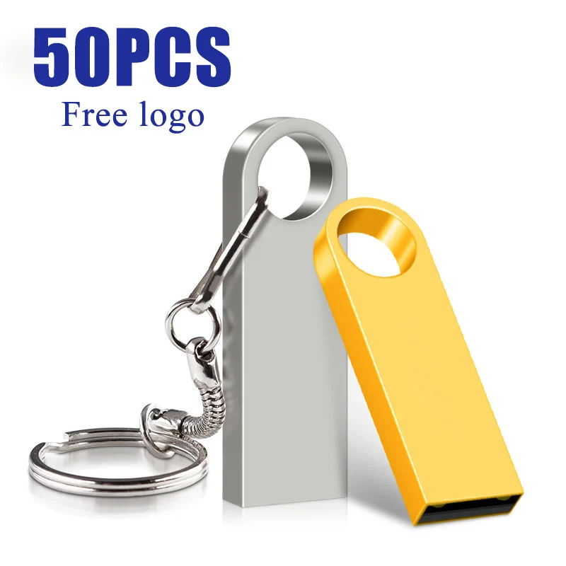USB Flash Drive Flash Drive Pendrive 128GB USB creative gold key USB 2.0 4GB 8GB 16GB 32GB 64GB memory stick 50PCS/lot Free logo