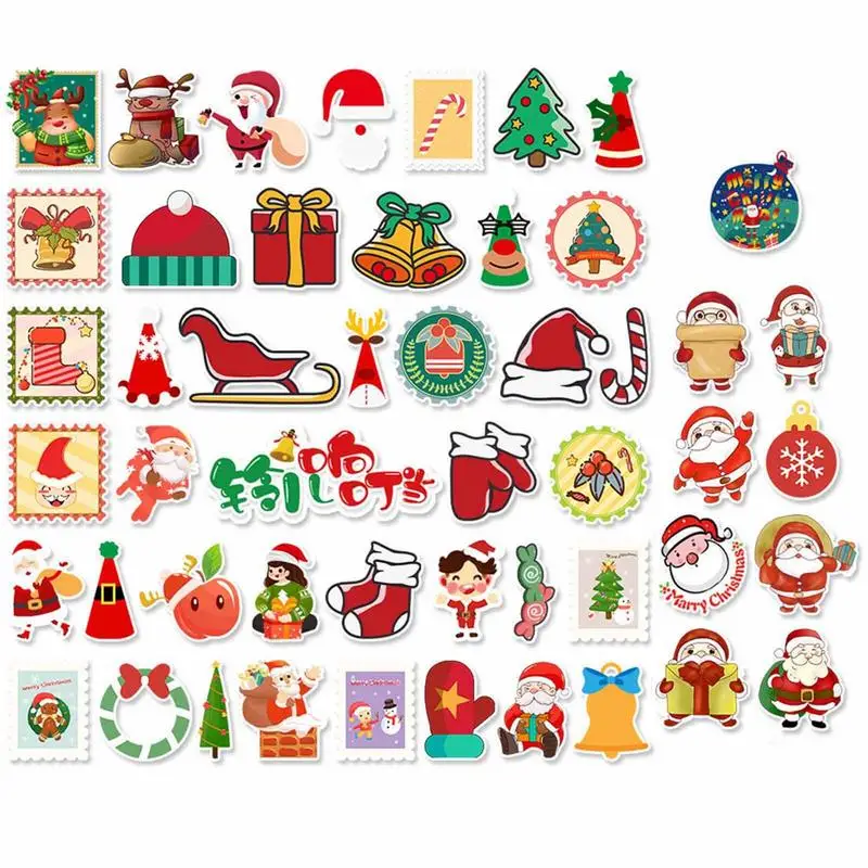 

Christmas Stickers 50pcs Water Bottle Stickers PVC Decorative Stickers For Laptop Skateboard Refrigerator Luggage Suitcase