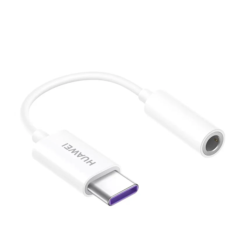 Adattatore Da USB-C A Jack 3,5 Mm Per Huawei P30, P20 Pro, P40 - Per Cuffie E Auricolari | Cavo Bianco Da 9 Cm