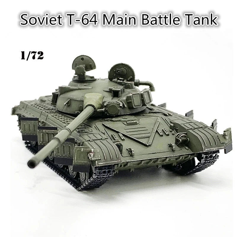 

1:72 Scale Model Soviet T-64 Main Battle Tank Armored Vehicle Splicing Track Diecast Toy Collection Display Decoration Gift