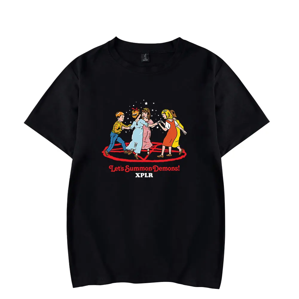 

XPLR Let's Summon Demons! Merch Sam And Colby T-Shirts Print Tee Unisex Fashion Funny Casual Short Sleeve Streetwear Tee