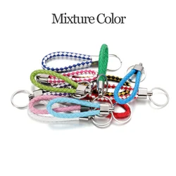 Colorful Braided Leather Keychain Set - Portable Keyring Organizer & Lanyard Accessory (5 - Pack) - 5pcs (Mixture Color)