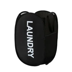 Foldable Large Capacity Laundry Basket with Breathable Mesh Panel for Towels, Bed Sheets, and Clothes Storage (1 Pcs Black)