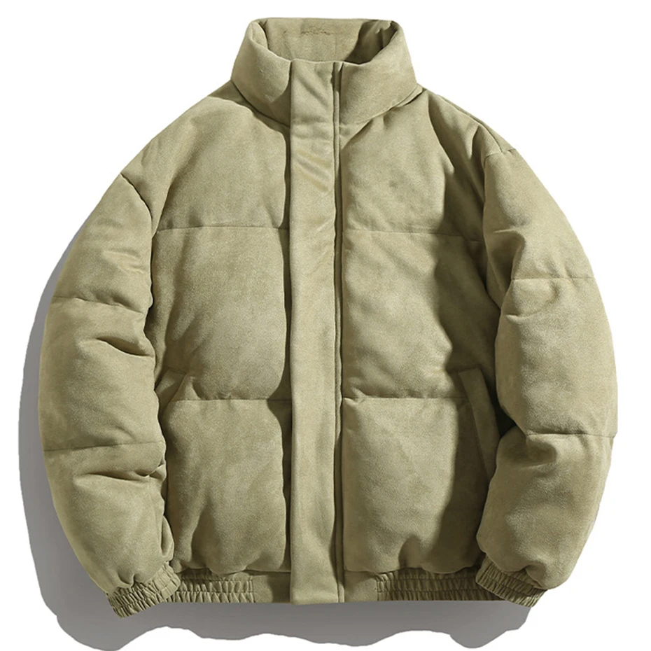 Winter Jacket Puffer Bubble Coats Suede Thicken Parkas Men