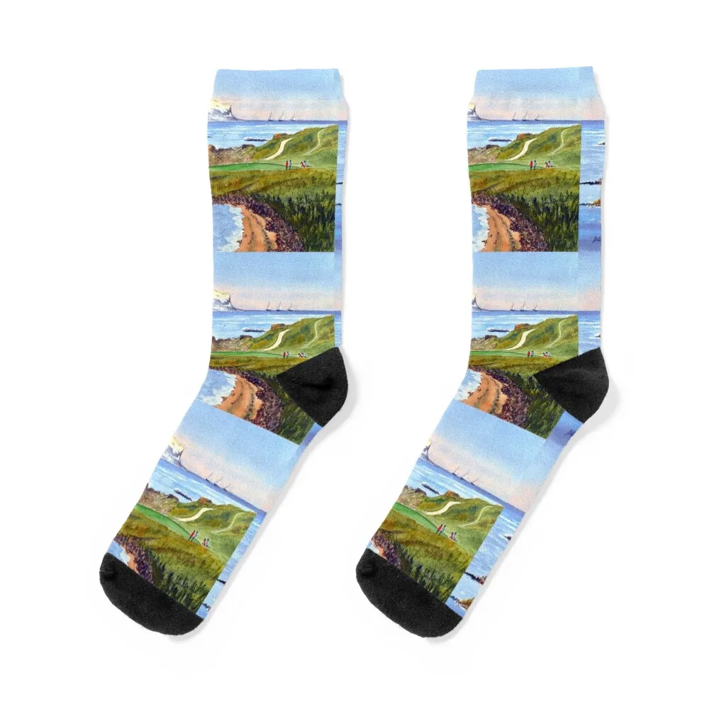 The Glen Golf Course 13th green North Berwick Scotland Socks sheer socks Girl'S Socks Men's stave notebook piano musical note exercise book student children s card width entry basic course musical instrument accessories