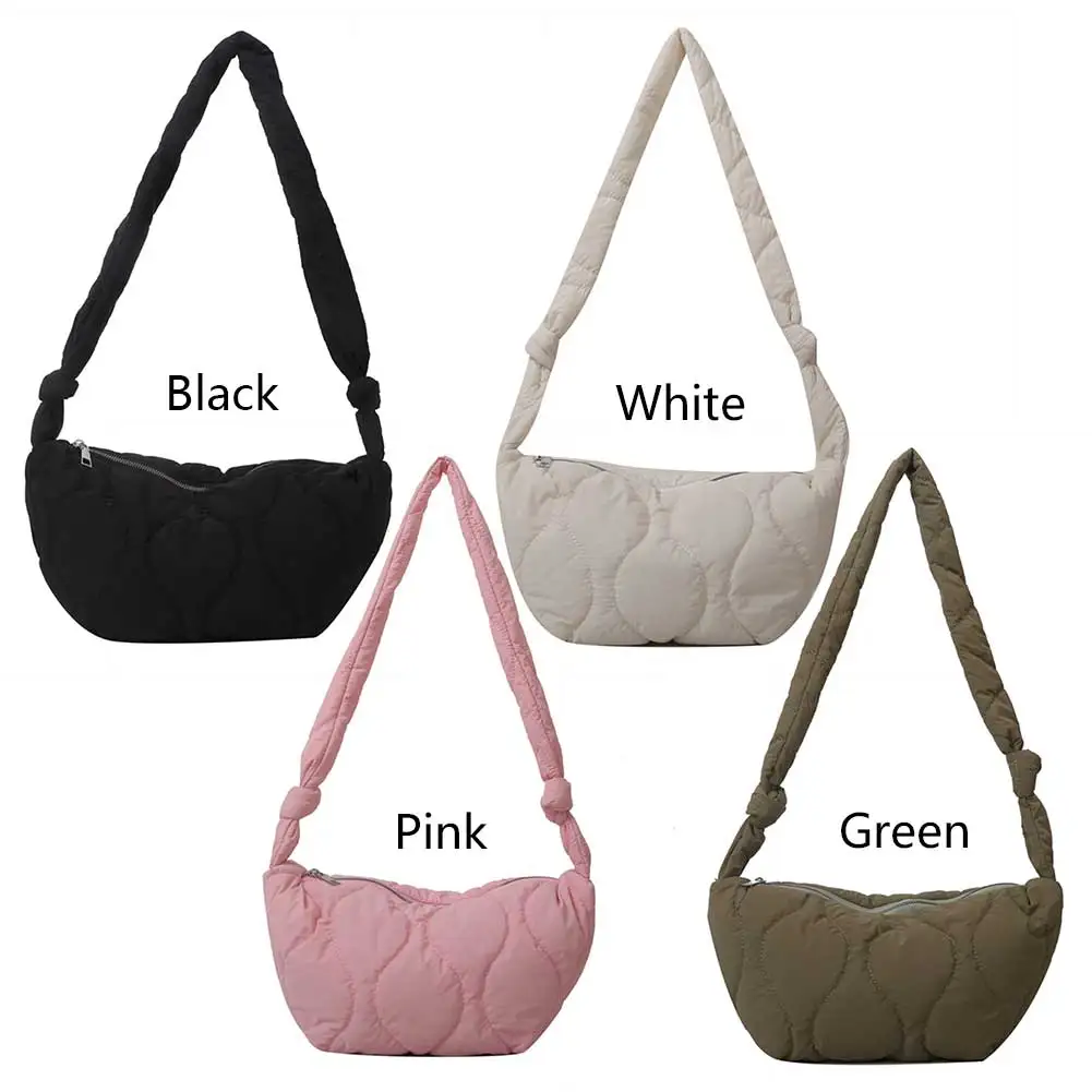 Cotton Puffer Shoulder Bag for Women Autumn Winter