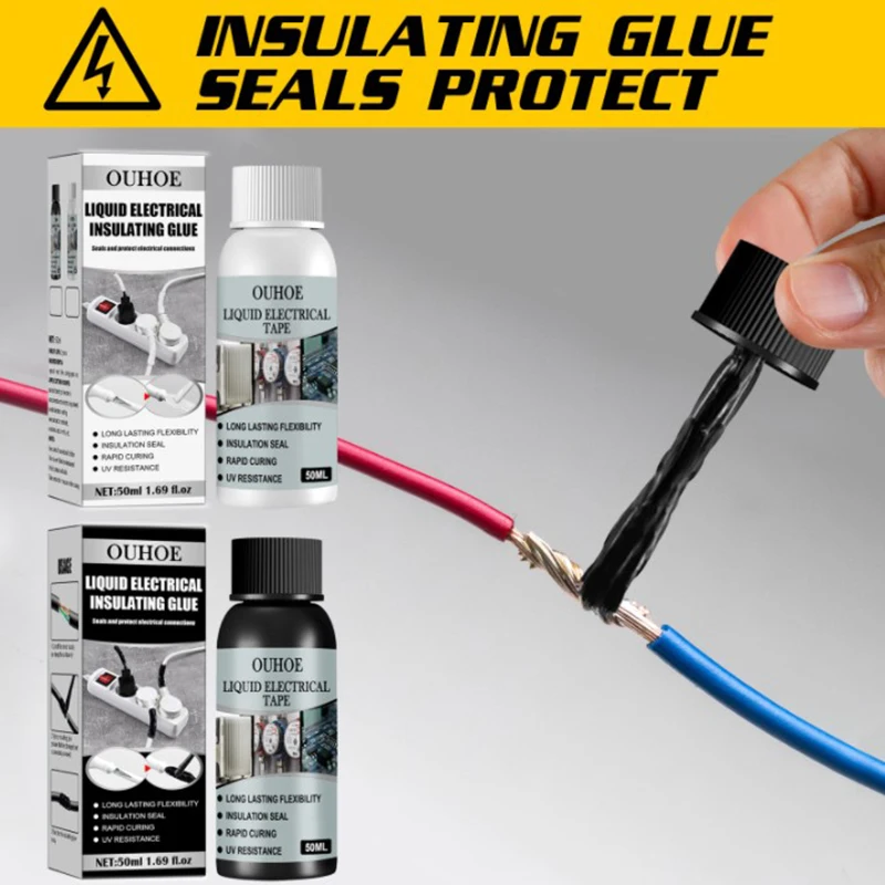1PC 50ml Insulation Electrical Sealant Liquid Tape Paste Waterproof Anti UV Fast Dry Lamp Board Electronic Sealant No Corrosion