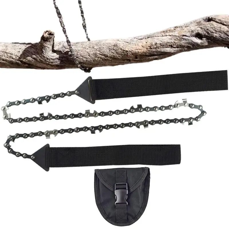 Manual Chainsaw 25inch Camping Saws Rope Chainsaw Folding Survival Saw Backpacking Rope Chain Saw 11-Teeth Fast Wood & Tree manual chainsaw