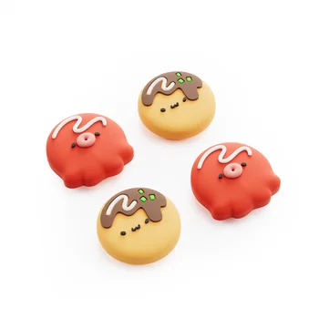 GeekShare Thumb Grip Caps Compatible with Switch 2, Anti-slip Silicone Cover Keycaps,4pcs -Takoyaki 1