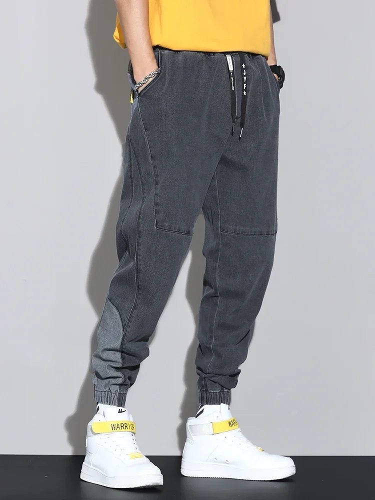 

Spring Summer Baggy Jeans Men Denim Pants Hip Hop Streetwear Black Joggers Harem Jean Trousers Plus Size 6XL 7XL 8XL