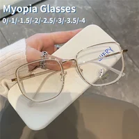 Myopia Glasses Anti Blue Light  White Korean Style Large Frame Glasses Fashion Girls Transparent Glasses Leopard Glasses 1