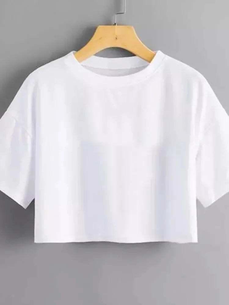 plain white crop tee