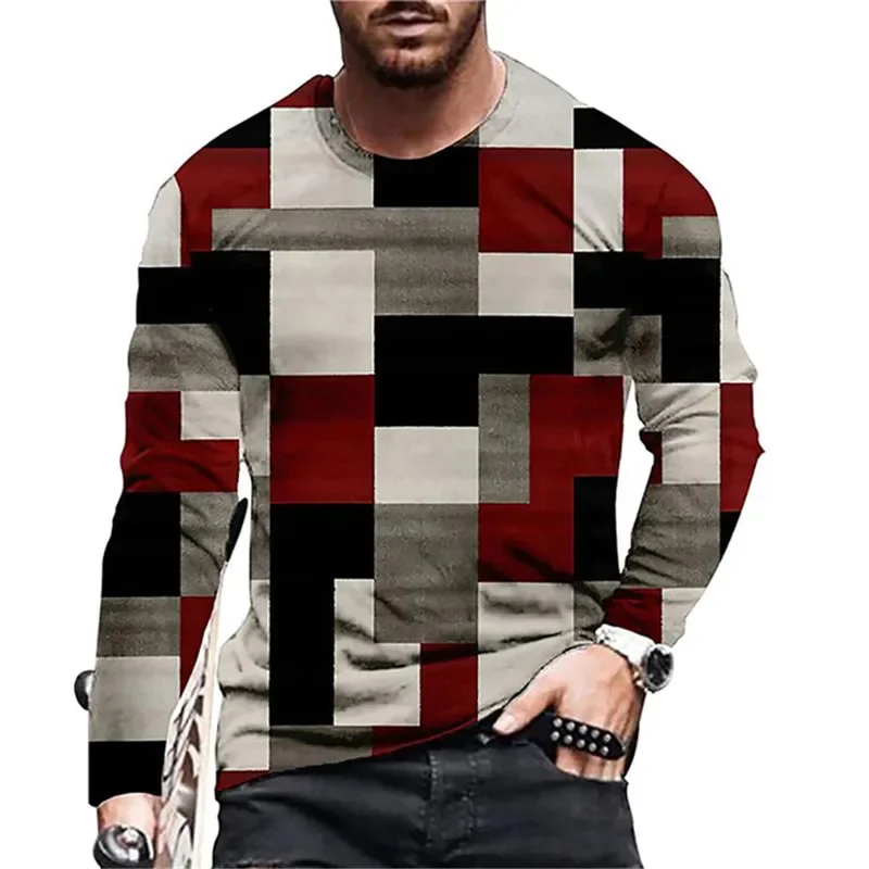 Men's Casual Long Sleeve Printed Tee 1