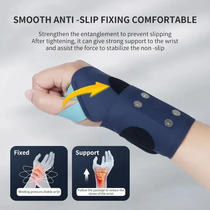 Cordless Wrist Massager with Heat USB Rechargeable Warm Pad Wrist Brace Wrap with Massage for Wrist Carpal Tunnel Fatigue Relief