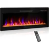 42" Electric Fireplace,  Heater with Adjustable Flame Color and Brightness, 1400 W Recessed and Wall Mounted Electric Fireplace 1