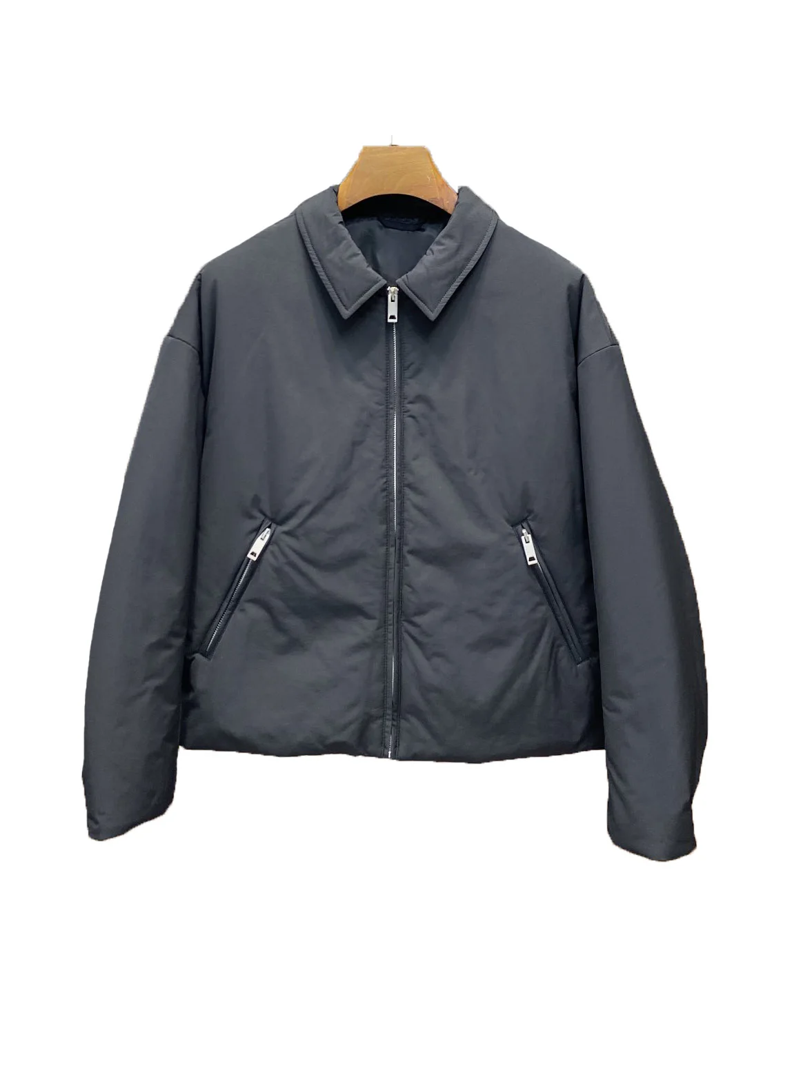 

Cotton jacket lapel short loose fit solid colour zip design warm and comfortable 2023 winter new 1226