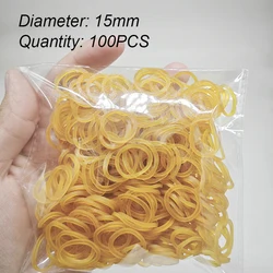 Versatile Elastic Rubber Bands - Durable Fasteners (15mm 100Pcs)