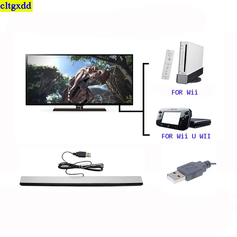 

FOR Wii video game sensor bar wired receiver infrared IR signal line ray USB plug replacement FOR Wii/WIIU