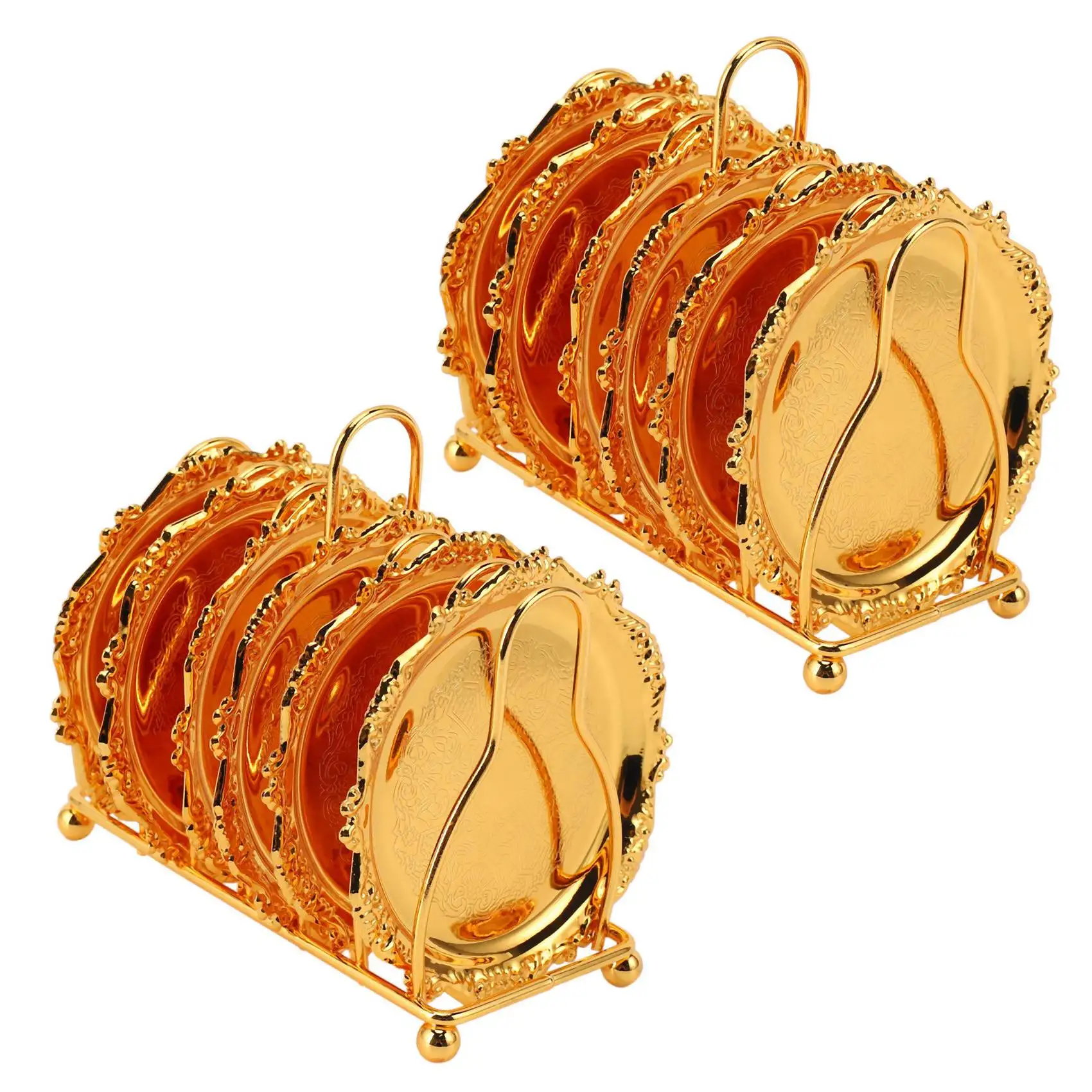 

Серия 12 штук подставка под напитки декоративная рамка неметаллические подставки с полюсной рамкой (золото)