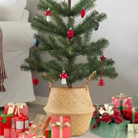 Seagrass woven flower dried flower basket living room decoration flower storage basket laundry basket desktop storage basket 4