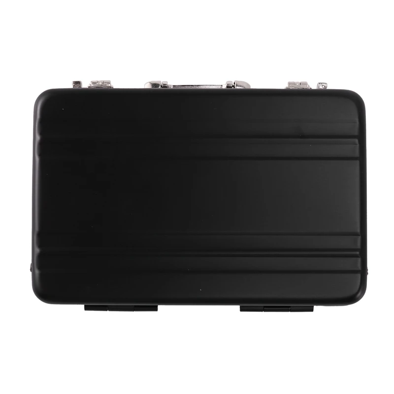 Aluminum password box Card Case card holder Mini suitcase Password briefcase Black