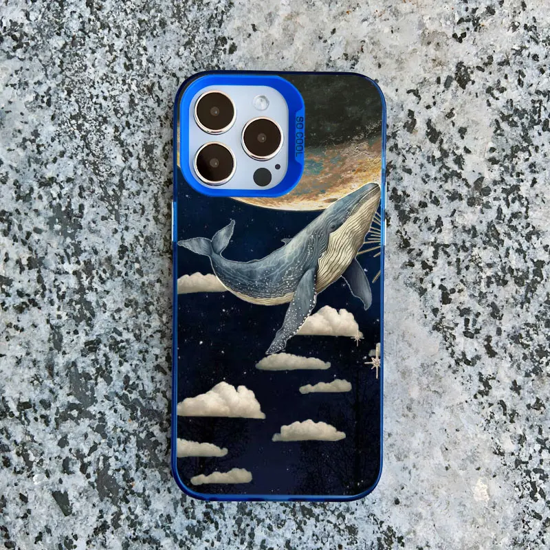 Space Ocean Whale Shark Shockproof Laser Phone Case Cover