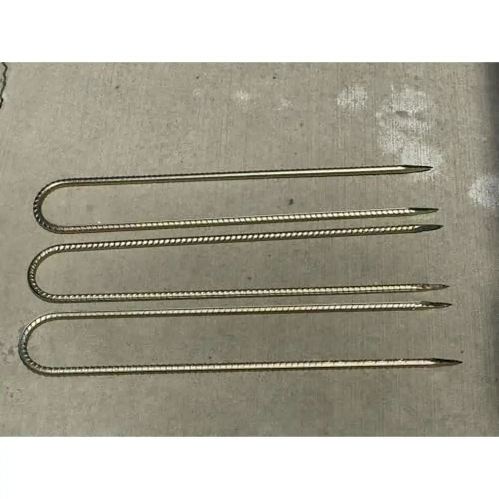 Heavy Duty 24" U-Shaped Rebar Stakes 1/2" #4 Rebar Ground Anchors Galvanized Steel 10 Pack