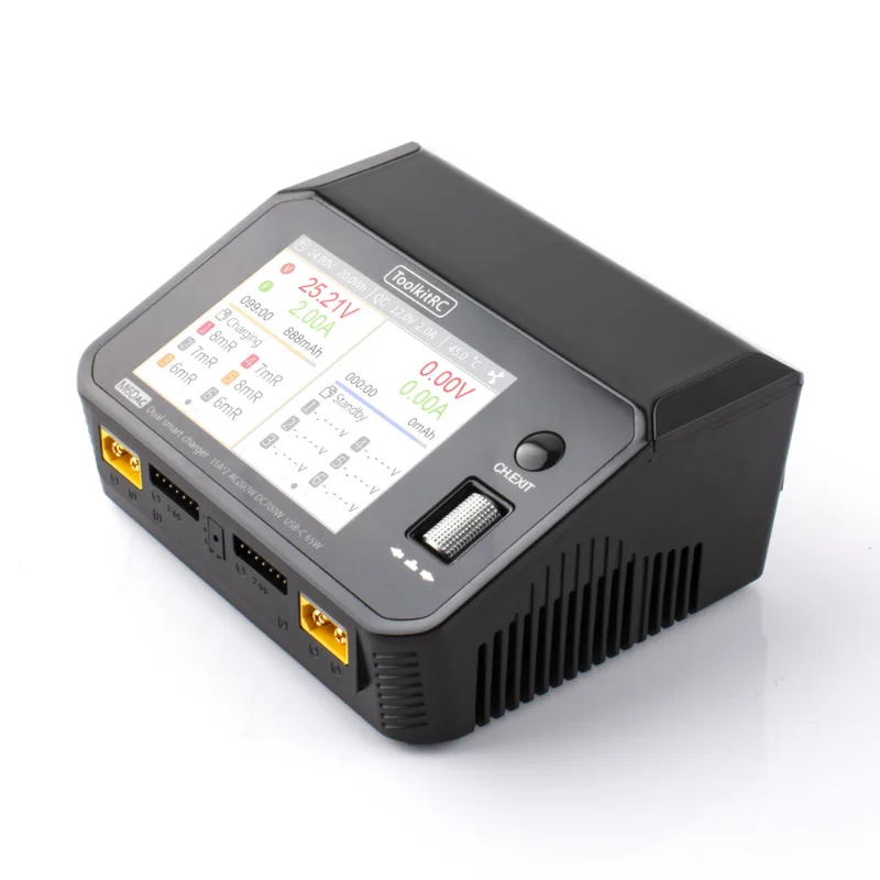 ToolkitRC M6DAC 7,4 В Lipo зарядное устройство, двухканальная радиоуправляемая модель, интеллектуальное сбалансированное зарядное устройство для 1-6S LiHV NiMh аккумулятора thumbnail 4