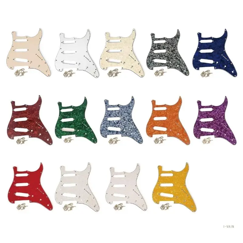 

M5TC 11 Holes 3 Ply Guitar Bass Pickguard Scratch Plate SSS Scratch Plate for Standard Strat Modern Style Guitar Replacements