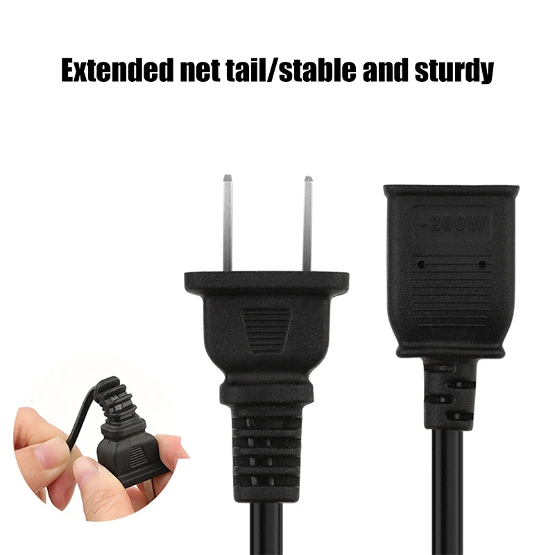 1pcs AC Power Cord White Black Red Line With ON/OFF Switch Button Cables Wire Two-pin Plug Cable Extension Cords Adapter