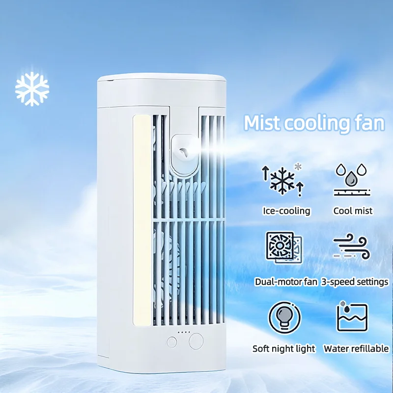 Ventilateur climatiseur de bureau, excellent effet rafraîchissant, veilleuse pour maisons et dortoirs 1 Ventilateur climatiseur de bureau, excellent effet rafraîchissant, veilleuse pour maisons et dortoirs 1