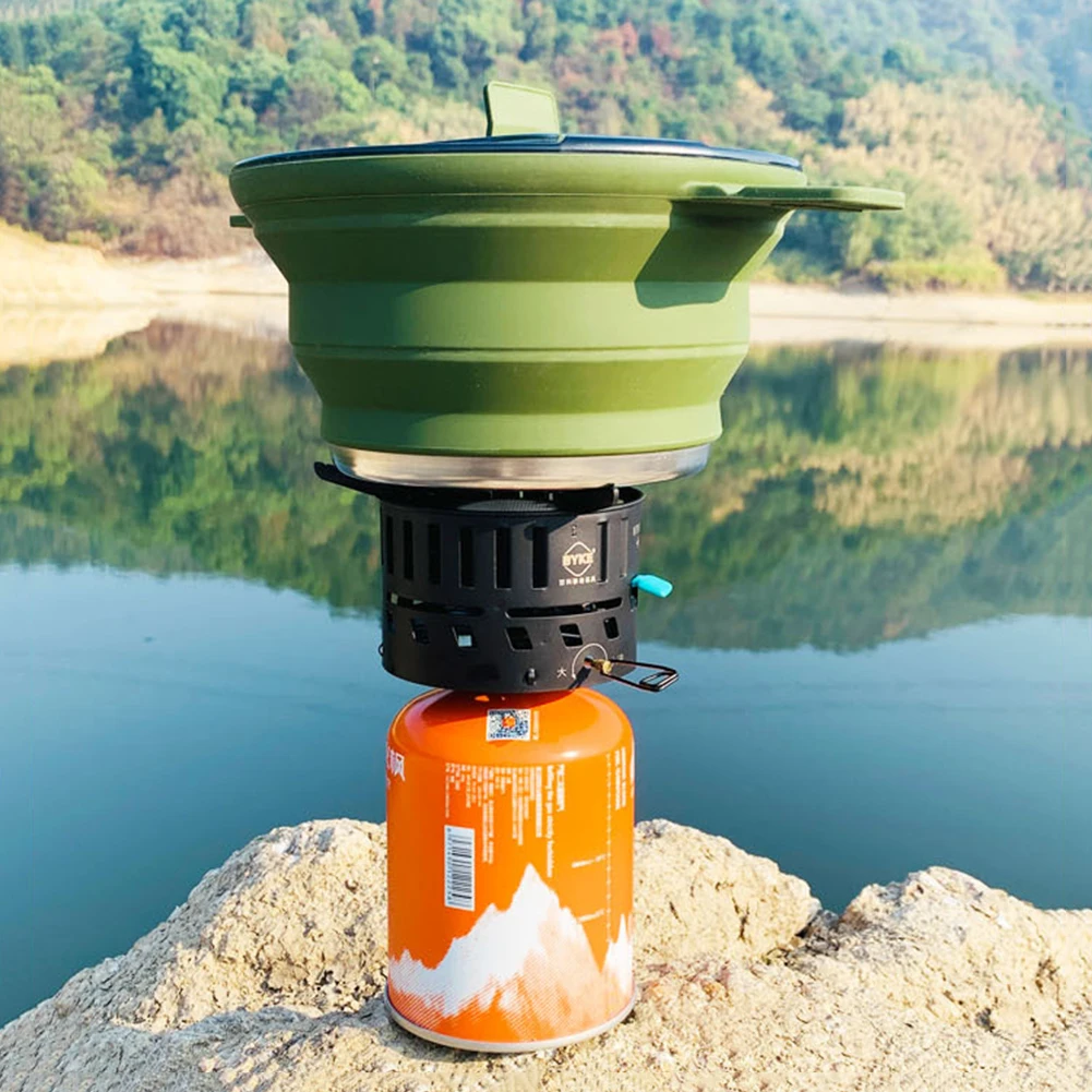 Foldable Portable Camping Cook Pot Saving Space Collapsible Cooker Pot Heat  Resistant for Outdoor Fishing for Hiking Backpacking