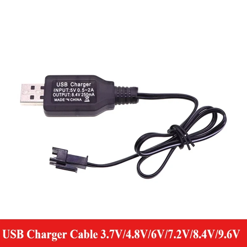2PCS 2S 7.4V USB Charger For RC Cars & Drones - 1A Lipo Battery Charging Cable