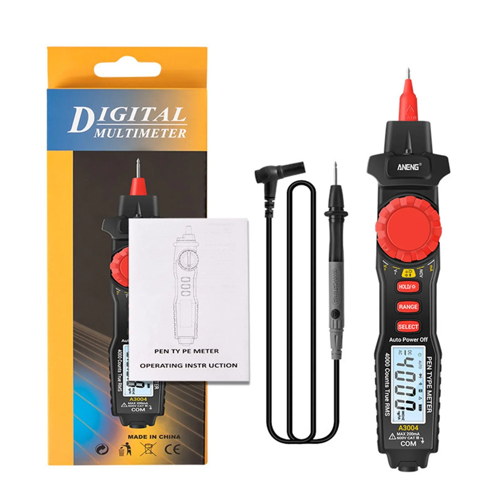 

Efficient AC/DC Voltage Testing with A3004 Digital Multimeter Pen featuring NCV and Live Wire Identification