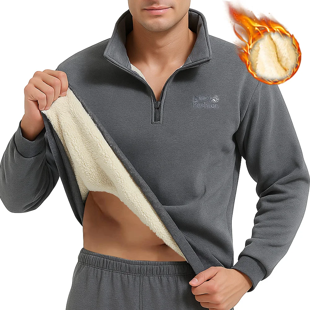 8XL 플러스 사이즈 가을 스웨트 셔츠 남성 긴 소매 양털 안감 따뜻한 스웨트 ..
