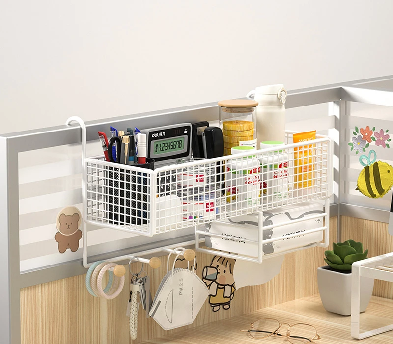 

Office Desktop Organizer Desk Organizer Shelving Station Artifact Good Item Desk Sundry Wall Hanging Basket Home Office Storage