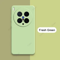 Luxury Dual Layer Cellphone Case Cover with Camera Protection - Soft Square Liquid Silicone Armor - Vivo X200 Ultra (Fresh Green)
