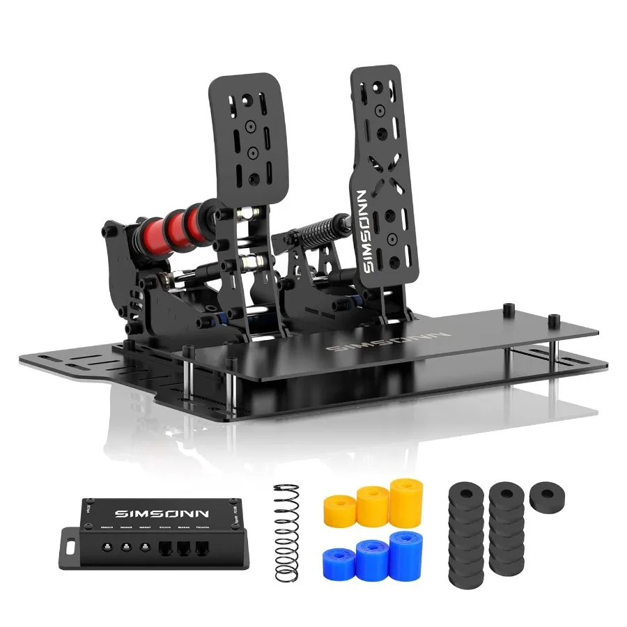 PRO Plus Pedals for PC Racing Simulator Hydraulic Pedals with Pressure Sensor Load Cell Black