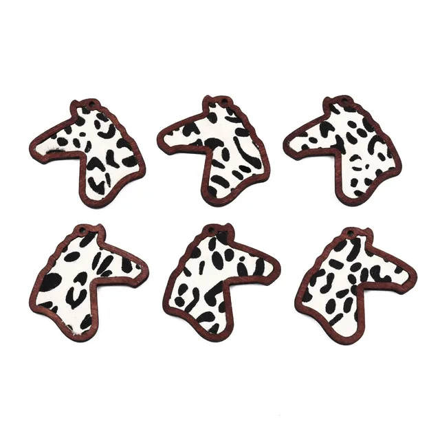 10 Pair Horse Head Shape Cowhide Leather Big Pendant Dyed Wood Frame Charms  Western Cowboy Style DIY Jewelry Making 53.5x42x3mm - AliExpress