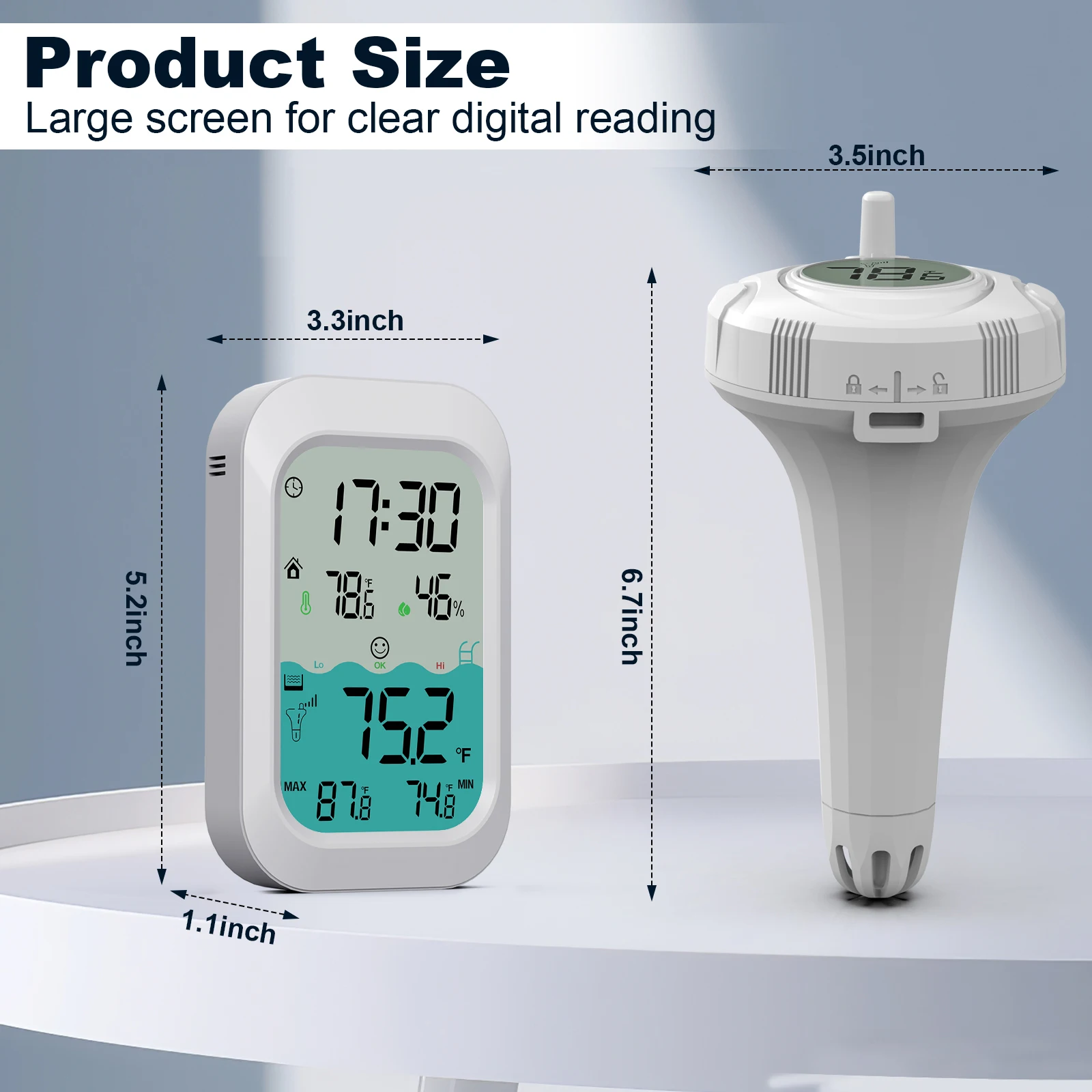 Digital Wireless Thermometer Accurate Easy To Read for Bath Water Spas  Aquariums Floating Pool Thermometer with Time Clock - AliExpress