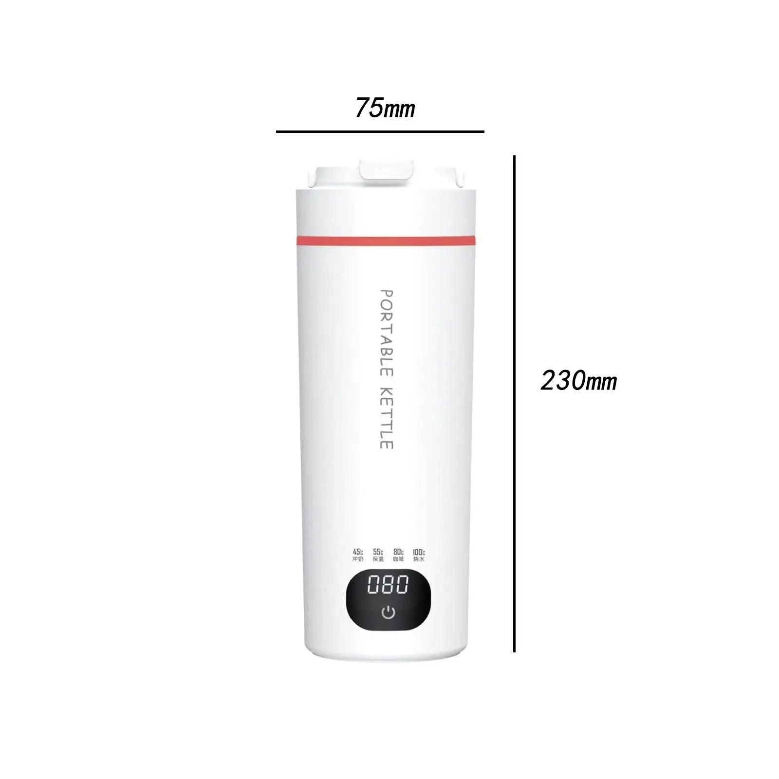 Portable Electric Kettle Insulated Electric Kettle Auto Shut Off Boil Dry Protection Milk Hot Water Boiler for Travel Car Office 6