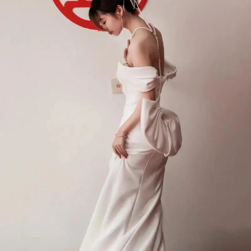 New Mermaid Wedding Dresses Withtrain Elegant Boat Neck Sexy Backless Bridal Dress Satin Simple Vestidos De Novia Customized - AliExpress 320 New Mermaid Wedding Dresses Withtrain Elegant Boat Neck Sexy Backless Bridal Dress Satin Simple Vestidos De Novia Customized - AliExpress 320